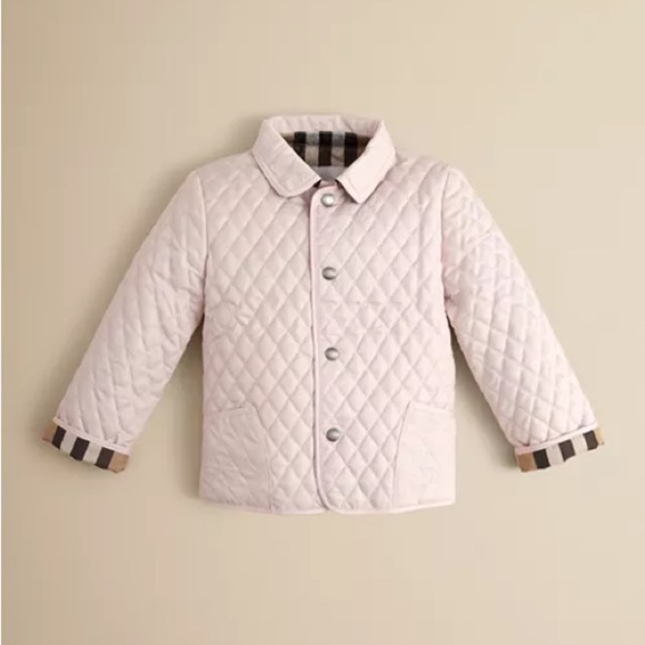 Authentic Burberry Toddler Girls Collin Quilted Pink Jacket Girls Sz 18M - Picture 1 of 12